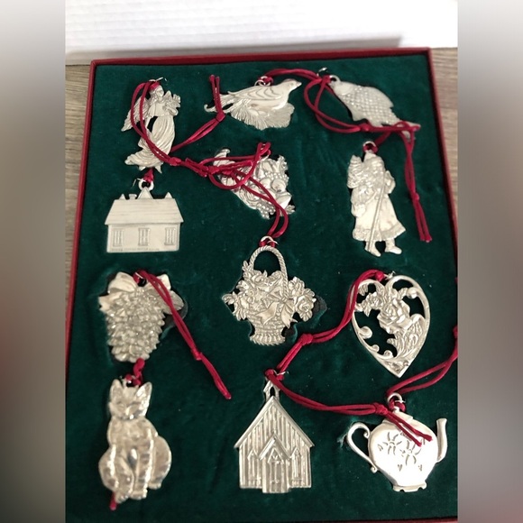 Vtg Seagull Pewter Ornament Set in Box - Picture 2 of 16